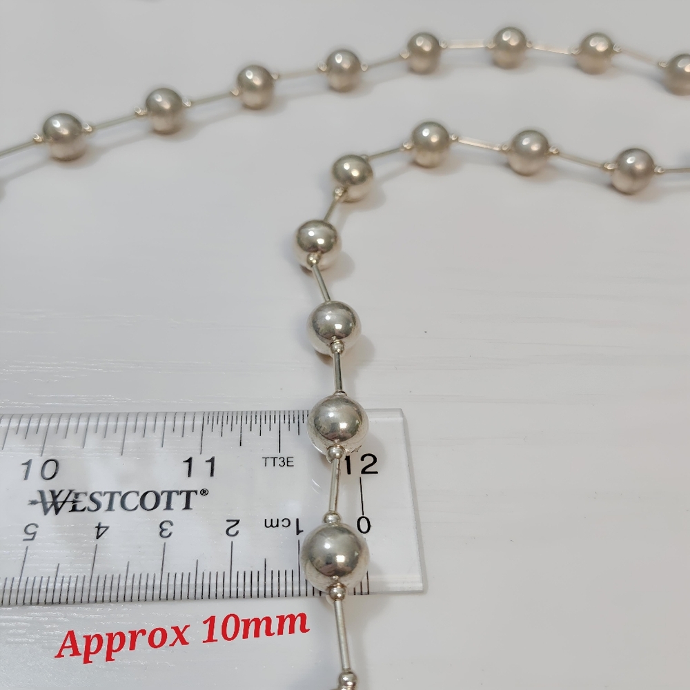 Vintage Southwestern Sterling Silver Long Strand Pearl Seed Liquid Bead Necklace - Picture 10 of 13